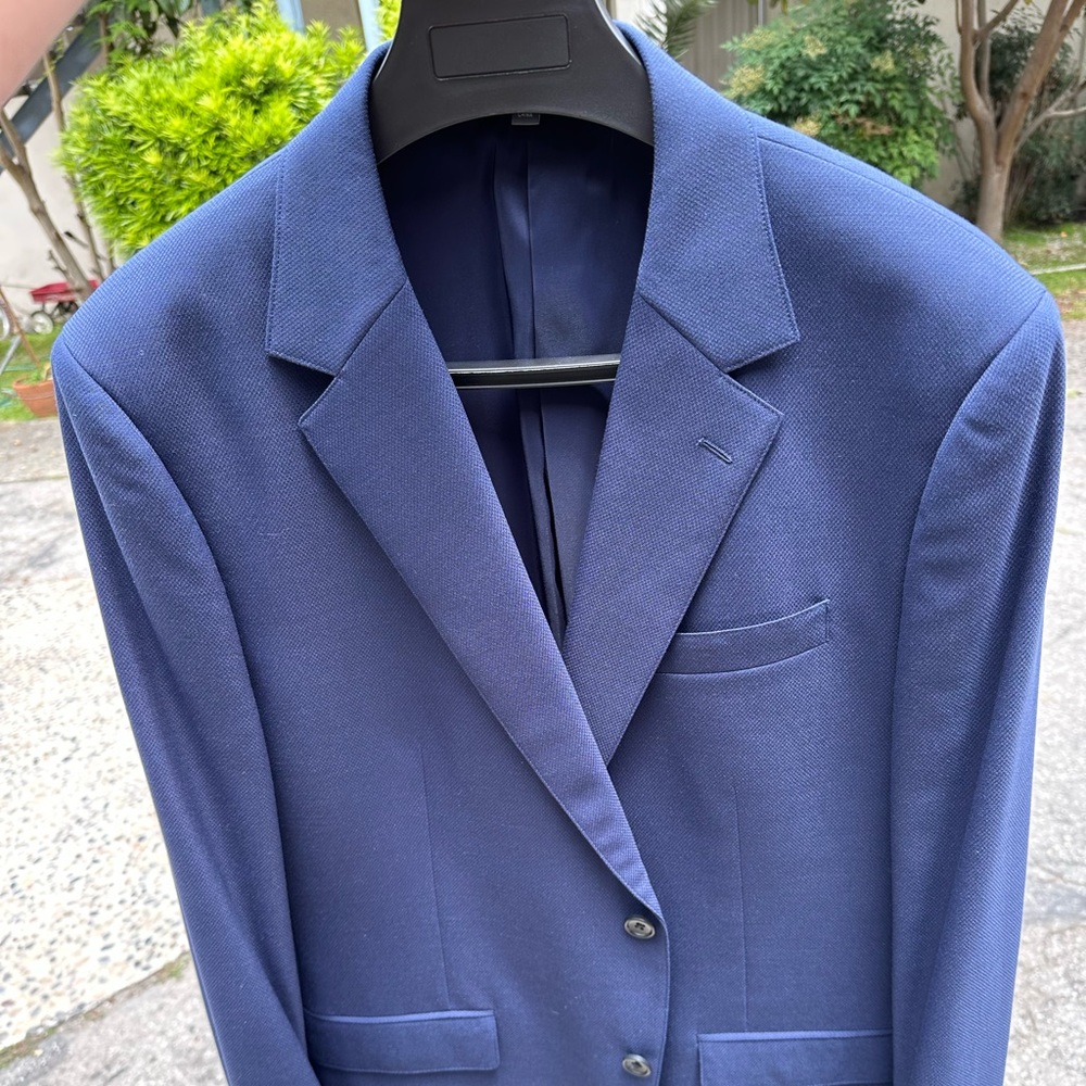 Bonobos 44 R Slim Navy Hopsack Suit 36 x 32.5 straight fit pants